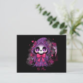 Valentinstag-Grim Reaper Feiertagspostkarte (Stehend Vorderseite)