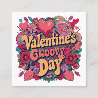 Valentinstag groovy Tag, Retro-Clipart Empfehlungskarte