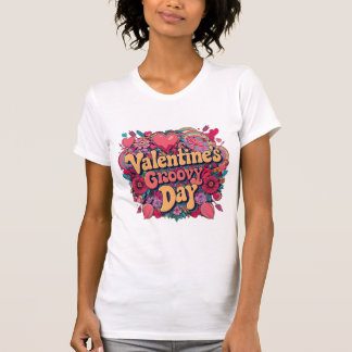 Valentinstag groovy Tag, Retro-Clipart T-Shirt