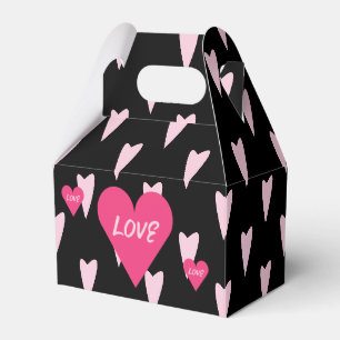Valentinstag Große Liebe Herzen Rosa Schwarz    Geschenkschachtel