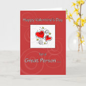 Valentinstag Große Person mit Herz Karte (Gelbe Blume)