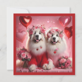 Valentinstag Große Pyrenäen Paar Feiertagskarte