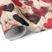 Valentinstag Grunge Hört Vintag Geschenkpapier (Rolleneckpunkt)
