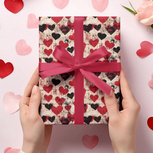 Valentinstag Grunge Hört Vintag Geschenkpapier