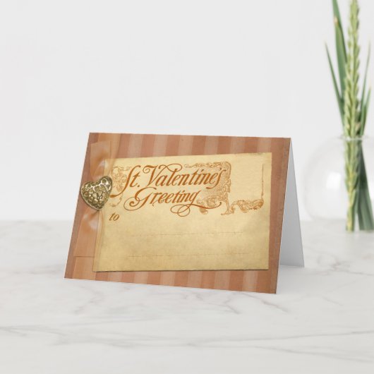 Valentinstag Gruß Antike Vintag Feiertagskarte (Vorderseite)
