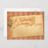 Valentinstag Gruß Antike Vintag Feiertagspostkarte (Vorne/Hinten)