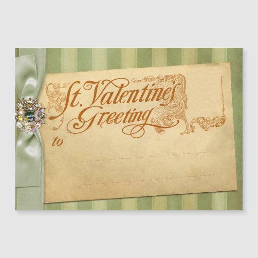 Valentinstag Gruß Antike Vintag Magnetkarte (Vorderseite)