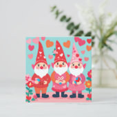 Valentinstag-Gruß mit Gnome Feiertagskarte (Stehend Vorderseite)