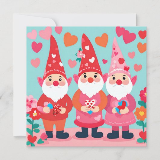 Valentinstag-Gruß mit Gnome Feiertagskarte (Vorderseite)