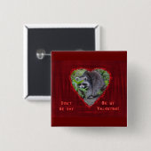 Valentinstag Gruß - Shy Raccoon Button (Vorne & Hinten)