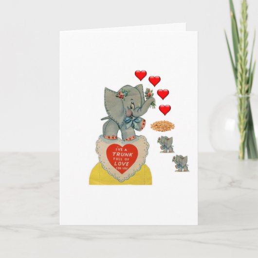 Valentinstag Grußkarte Elefant Feiertagskarte (Vorderseite)