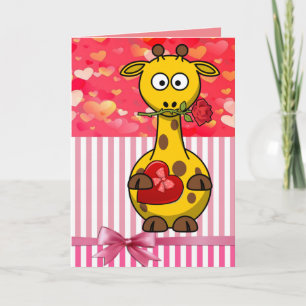 Valentinstag Grußkarte Giraffe Feiertagskarte