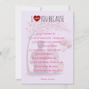 Valentinstag-Grußkarte - Ich liebe dich, weil Feiertagskarte
