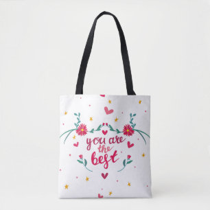 Valentinstag Grußkarte mit Herz, Blume Tasche