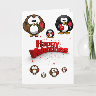 Valentinstag Grußkarte Pinguin Feiertagskarte