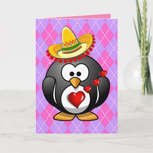 Valentinstag Grußkarte Pinguin Feiertagskarte (Vorderseite)