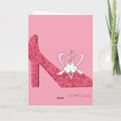 Valentinstag Grußkarte Rosa Schuhe Feiertagskarte (Rückseite)