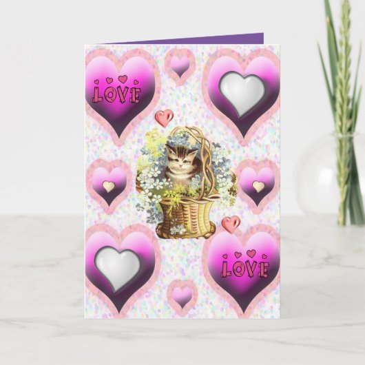 Valentinstag Grußkarte Vintag Feiertagskarte (Vorderseite)