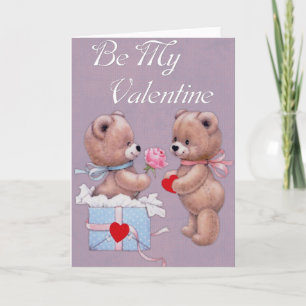 Valentinstag Grußkarte :: Zwei Teddybären 2 Feiertagskarte