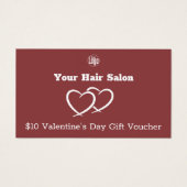 Valentinstag-Gutscheinkarte des Friseursalons (Vorderseite)