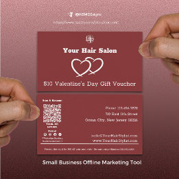 Valentinstag-Gutscheinkarte des Friseursalons