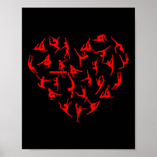 Valentinstag Gym Motivierend Gymnastik Herz Poster
