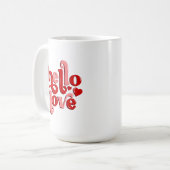 Valentinstag Hallo Liebe Kaffeetasse (Vorderseite Links)