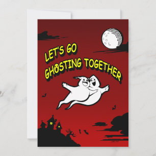 Valentinstag Halloween Ghosting zusammen Feiertagskarte
