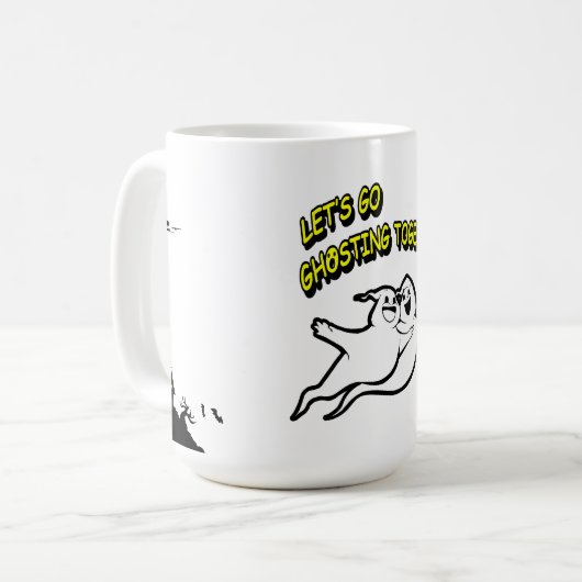 Valentinstag Halloween Ghosting Zusammen Tasse (Vorderseite Links)