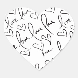 Valentinstag Hand Drawn Script Liebe Letters Herz-Aufkleber