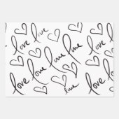 Valentinstag Hand Liebe Schrift Schrift Buchstaben Geschenkpapier Set (Vorderseite)