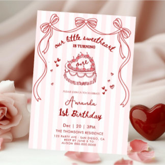 Valentinstag Handgezeichneter Geburtstag Einladung
