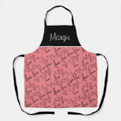 Valentinstag Handschrift Liebe Herzname Schürze (Vorderseite)