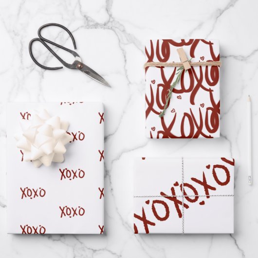 Valentinstag-Handzeichen Geschenkpapier Set (Vorderseite)