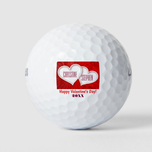 Valentinstag Happy Liebe Red Hearts Couple Golfball (Vorderseite)