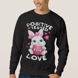 Valentinstag-Hase mit rosa Herz für sie Sweatshirt