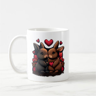 Valentinstag-Hasen Glück, Liebesherzen und Rosen Kaffeetasse
