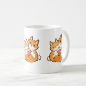 Valentinstag-Hasen-Tasse | Süßes Fuchs-Pärchen Kaffeetasse (VorderseiteRechts)
