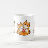 Valentinstag-Hasen-Tasse | Süßes Fuchs-Pärchen Kaffeetasse (Mittel)