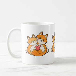 Valentinstag-Hasen-Tasse Süßes Fuchs-Pärchen Kaffeetasse