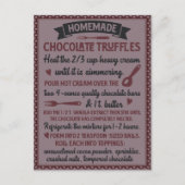 Valentinstag hausgemachte Schokolade Truffle Rezep Postkarte (Vorderseite)