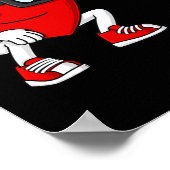 Valentinstag Heart Baseball Catcher Fun Boys Gir Poster (Ecke)