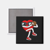 Valentinstag Heart Baseball Pitcher Fun Boys Gir Magnet (Vorderseite/Rückseite)