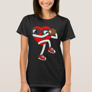 Valentinstag Heart Baseball Pitcher Fun Boys Gir T-Shirt