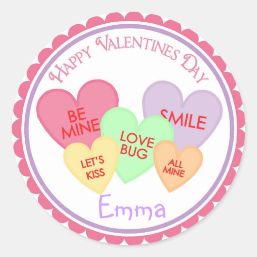 Valentinstag Heart Candy Stickers (Vorderseite)