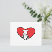 Valentinstag Heart Cow Feiertagspostkarte (Stehend Vorderseite)