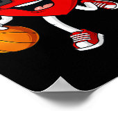 Valentinstag Heart Dribbling Basketball Boys Gir Poster (Ecke)