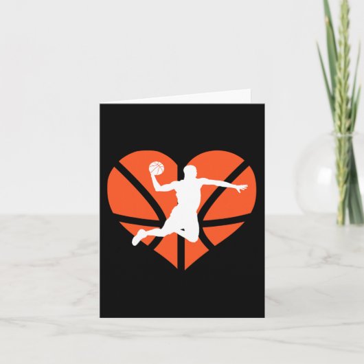 Valentinstag Heart Dunking Basketball Boys Girls Karte (Vorderseite)