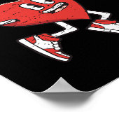 Valentinstag Heart Dunking Basketball Boys Girls Poster (Ecke)