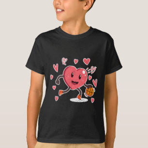 Valentinstag Heart Dunking Basketball Spielercoa T-Shirt